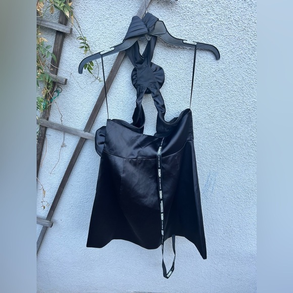 Heiress Beverly Hills Black Halter Satin Cutout Flower Dress New with Tags! - Picture 15 of 15